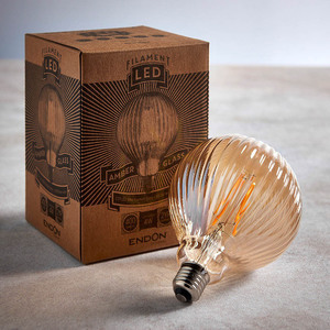 Ribb LED-Dekorleuchtmittel E27 4W 400lm 2000K Bernstein Globe G125 Ø12,5 cm 80179 Endon small 5