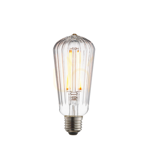 Prüfen E27 LED Filament Glühbirne transparent 4W 6 cm Endon Glas Stahl