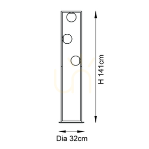Stehlampe Endon Teo Weiß Stahl Glas 3-flammig G9 141 cm small 2