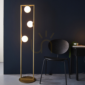 Stehlampe Endon Teo Weiß Stahl Glas 3-flammig G9 141 cm small 3