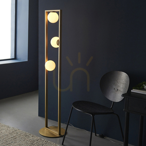 Stehlampe Endon Teo Weiß Stahl Glas 3-flammig G9 141 cm small 4