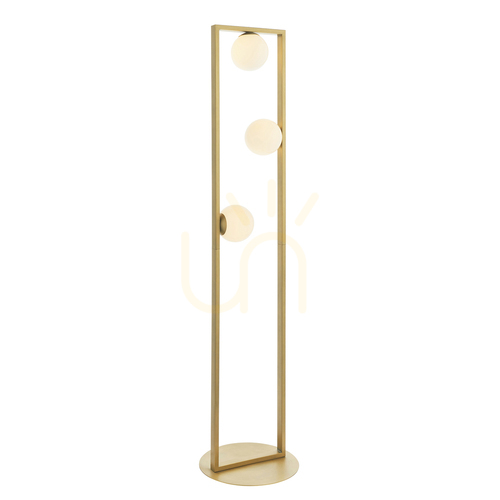 Prüfen Stehlampe Endon Teo Weiß Stahl Glas 3-flammig G9 141 cm