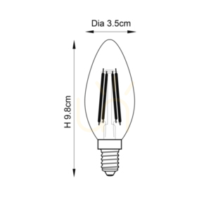 E14 LED-Filament-Kerzenlampe Endon 4W Amber 2500K dimmbar small 1