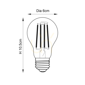 LED-Glühfadenlampe E27 Amber 6W dimmbar Endon Glas 6 cm small 1