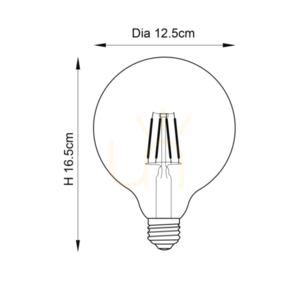 LED-Glühbirne E27 Amber 6W Dimmbar Endon Glaskolben 12,5 cm small 1