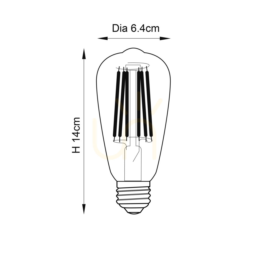 Aussicht Dimmbares LED-Filament-Leuchtmittel Endon 93032 E27 6 W, bernsteinfarben Dimmbares LED-Filament-Leuchtmittel Endon 93032 E27 6 W, bernsteinfarben