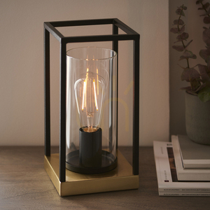Tischlampe Endon Caleb Messing Stahl Glas E27 29 cm small 5