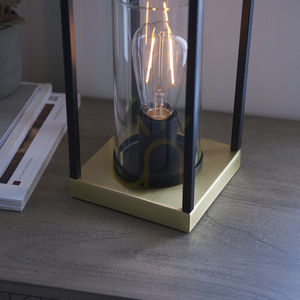 Tischlampe Endon Caleb Messing Stahl Glas E27 29 cm small 7