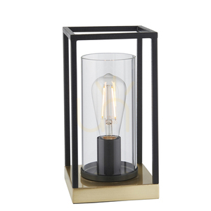 Tischlampe Endon Caleb Messing Stahl Glas E27 29 cm small 0