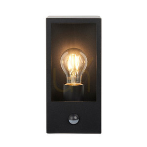 Wandleuchte Endon Oxford PIR Schwarz Edelstahl Glas E27 1-flammig small 1