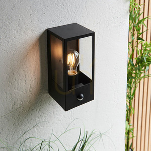 Wandleuchte Endon Oxford PIR Schwarz Edelstahl Glas E27 1-flammig small 6