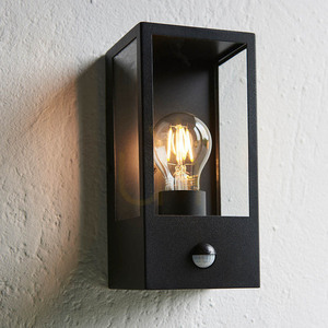 Wandleuchte Endon Oxford PIR Schwarz Edelstahl Glas E27 1-flammig small 7