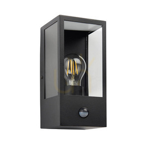 Wandleuchte Endon Oxford PIR Schwarz Edelstahl Glas E27 1-flammig small 9