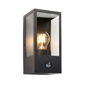 Wandleuchte Endon Oxford PIR Schwarz Edelstahl Glas E27 1-flammig small 0
