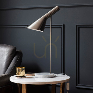 Tischlampe Endon Carlo Grau Stahl Marmor E27 small 3