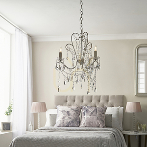 Pendelleuchte Endon Berkley 95524 Altsilber Kristallglas 3x E14 small 4
