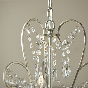 Pendelleuchte Endon Berkley 95524 Altsilber Kristallglas 3x E14 small 6