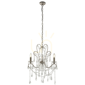 Pendelleuchte Endon Berkley 95524 Altsilber Kristallglas 3x E14 small 9