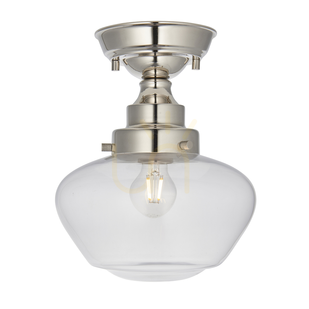 Lampă de tavan Endon Camberley Silver E27 sticlă oțel 25 cm