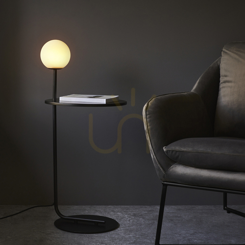 Prüfen Stehlampe Halo Schwarz Endon Stahl Glas G9 81 cm