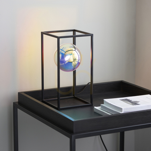 Prüfen Tischlampe Endon Kinjo schwarz Stahl Glas G9 30 cm