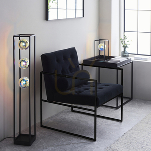 Tischlampe Endon Kinjo schwarz Stahl Glas G9 30 cm small 4