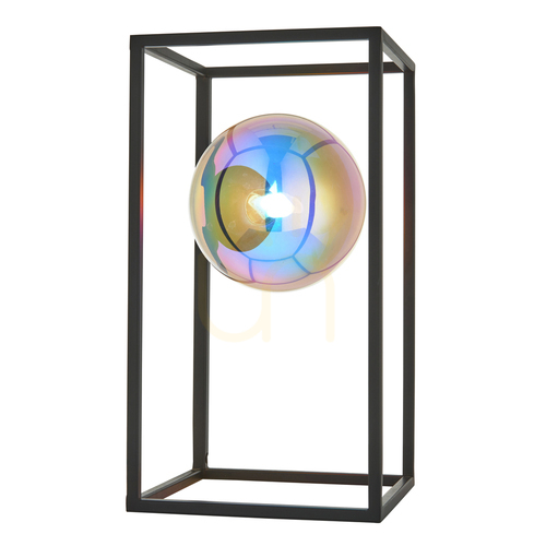 Prüfen Tischlampe Endon Kinjo schwarz Stahl Glas G9 30 cm