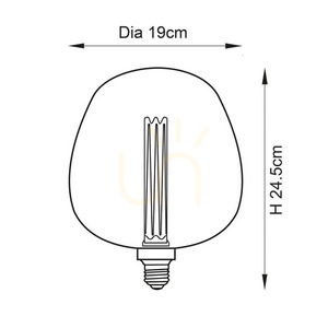 E27 Glühbirne Endon Rosa 2,8W Glas Stahl 19 cm 24,5 cm small 1