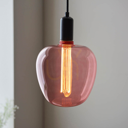 Prüfen E27 LED Lampe Rosa Endon Glas Stahl 19 cm 2,8 W