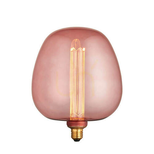 Prüfen E27 LED Lampe Rosa Endon Glas Stahl 19 cm 2,8 W