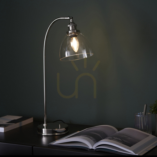 Prüfen Hansen Tischlampe Silber Endon