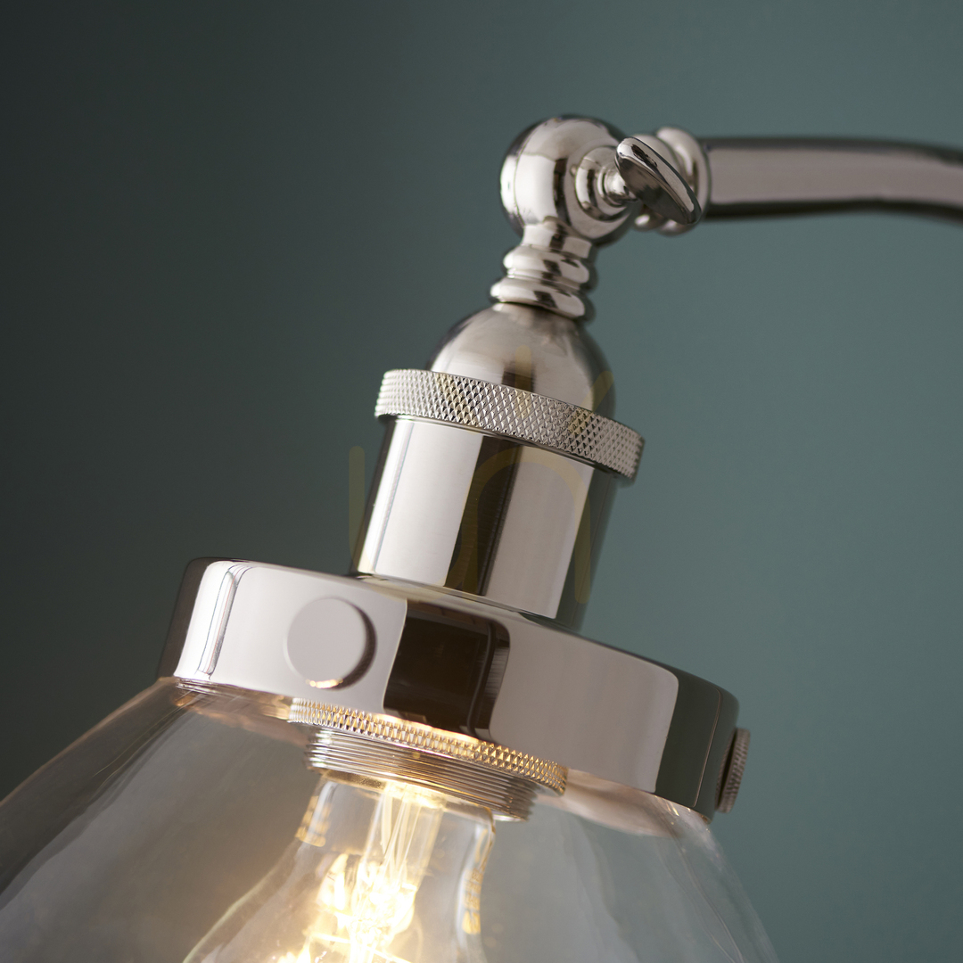 Aussicht Stehlampe Endon Hansen Silber Stahl Glas E27 152 cm Stehlampe Endon Hansen Silber Stahl Glas E27 152 cm