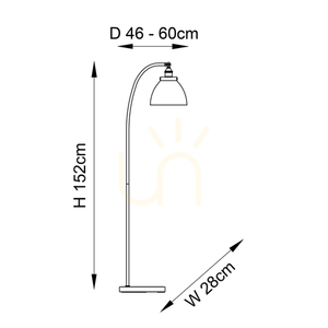 Stehlampe Endon Hansen Silber Stahl Glas E27 152 cm 2 Stehlampe Endon Hansen Silber Stahl Glas E27 152 cm small 2