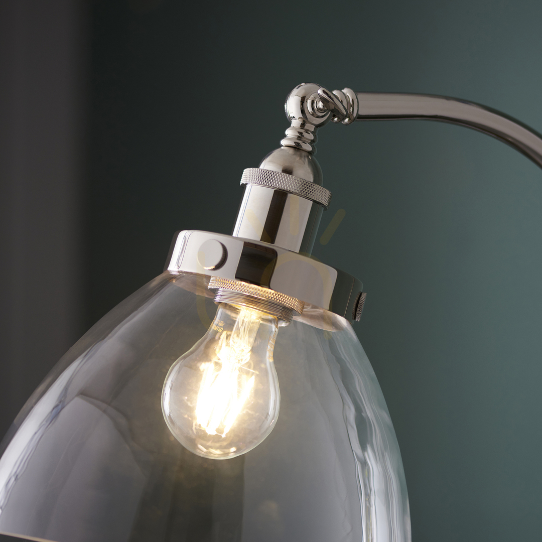 Anzeige Stehlampe Endon Hansen Silber Stahl Glas E27 152 cm Stehlampe Endon Hansen Silber Stahl Glas E27 152 cm
