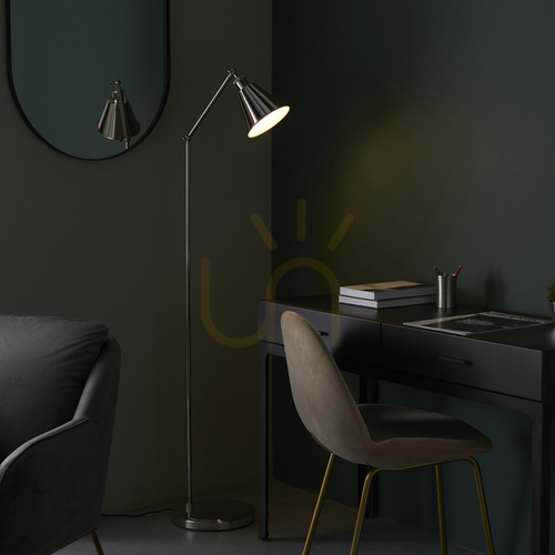 Prüfen Stehlampe Endon Hal silber Stahl E27