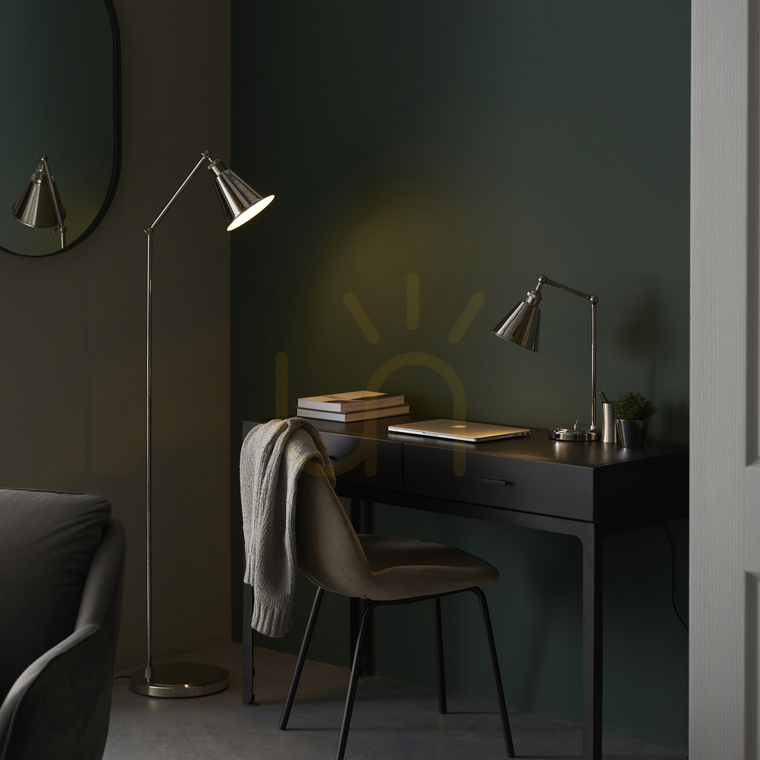 Zeige Tischlampe Hal Silber Stahl Endon E14 1x7W verstellbar Tischlampe Hal Silber Stahl Endon E14 1x7W verstellbar