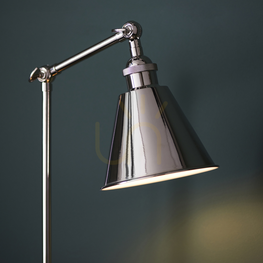 Aussicht Tischlampe Hal Silber Stahl Endon E14 1x7W verstellbar Tischlampe Hal Silber Stahl Endon E14 1x7W verstellbar