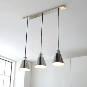 Pendelleuchte Endon Hal 3-flammig Silber E27 Stahl Edelstahl 2 Pendelleuchte Endon Hal 3-flammig Silber E27 Stahl Edelstahl small 2