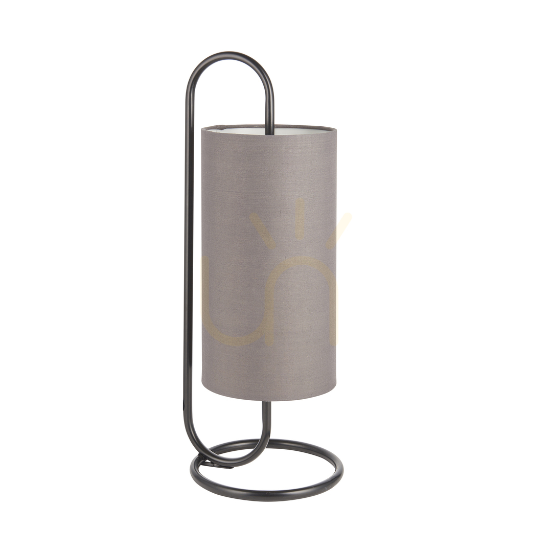 Tischleuchte Endon Klip Grau Stoff E27 50 cm