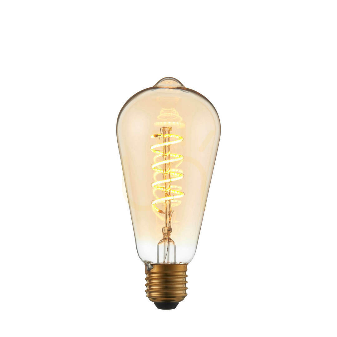 E27 LED-lampa Amber Endon 4W Dimbart Glas 14,2 cm