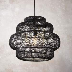 Pendelleuchte Endon Tenoko Schwarz Rattan E27 52,5 cm 3 Pendelleuchte Endon Tenoko Schwarz Rattan E27 52,5 cm small 3