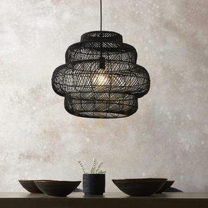 Pendelleuchte Endon Tenoko Schwarz Rattan E27 52,5 cm 5 Pendelleuchte Endon Tenoko Schwarz Rattan E27 52,5 cm small 5