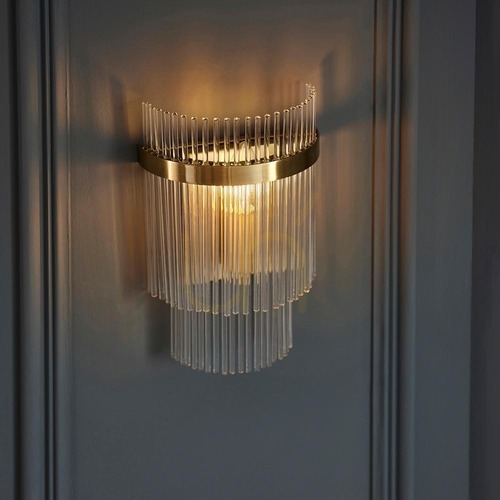 Prüfen Wandleuchte Marietta Messing Endon E14 dimmbar Glas Metall