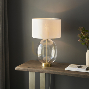 Endon KELDA OVAL Tischleuchte, Messing und Glas, Touch-Dimmer, 57,8 cm small 3