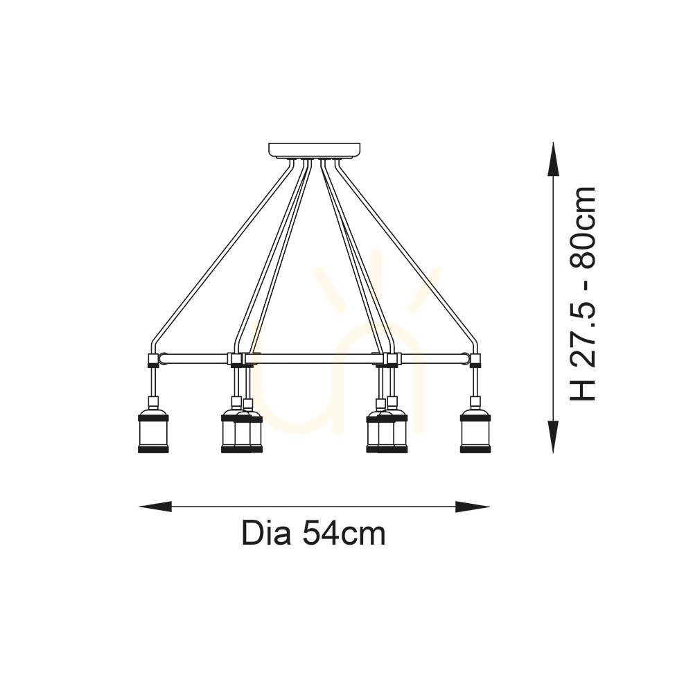 Vorschau Pendelleuchte Endon Hal Messing 6-flammig E27 Ø54 cm Stahl dimmbar Pendelleuchte Endon Hal Messing 6-flammig E27 Ø54 cm Stahl dimmbar