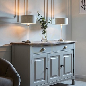 Tischlampe Highclere Beige Endon E14 Stoff 44,7 cm small 4