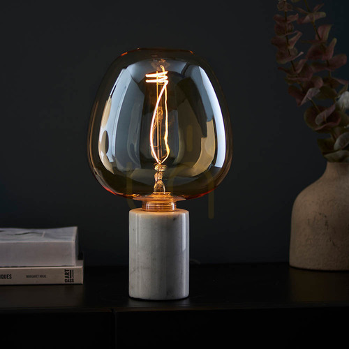 Prüfen Endon Swirl E27 LED-Deko-Filamentlampe, 4 W 2000 K, Bernsteinglas, Ø 19 cm