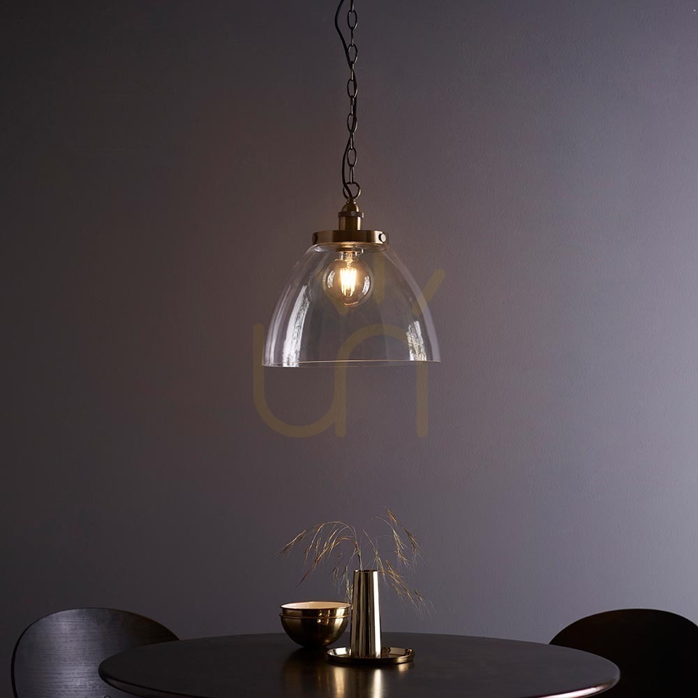 Zeige Pendelleuchte Endon Hansen Grand Messing E27 Dimmbar 33 cm Stahl Glas Pendelleuchte Endon Hansen Grand Messing E27 Dimmbar 33 cm Stahl Glas