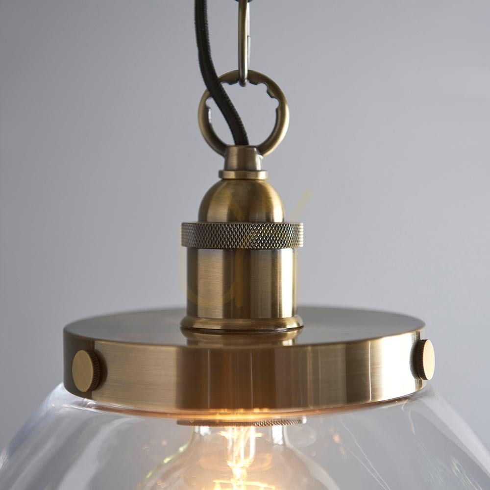 Aussicht Pendelleuchte Endon Hansen Grand Messing E27 Dimmbar 33 cm Stahl Glas Pendelleuchte Endon Hansen Grand Messing E27 Dimmbar 33 cm Stahl Glas
