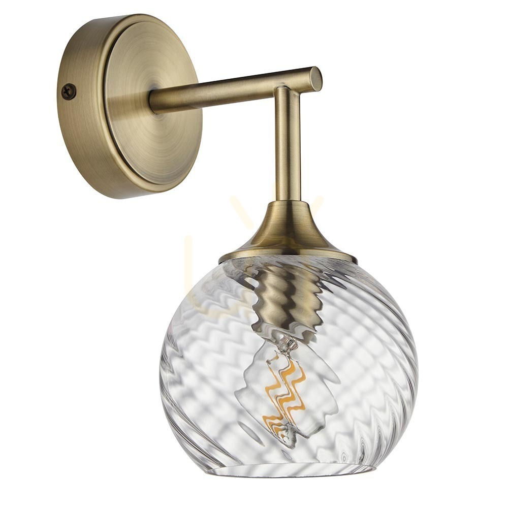 Aussicht Wandleuchte Endon Allegra Messing Stahl Glas E14 dimmbar Wandleuchte Endon Allegra Messing Stahl Glas E14 dimmbar